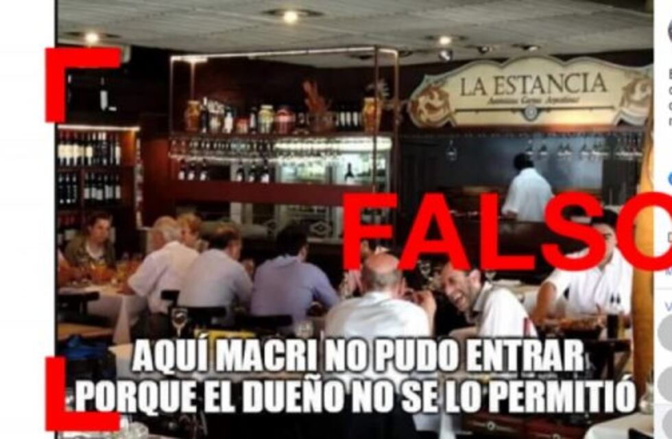 Es falso que un restaurante en Rosario no dejó almorzar a Macri porque no tenía reserva