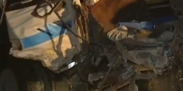 Choque de camiones en la autopista a Buenos Aires