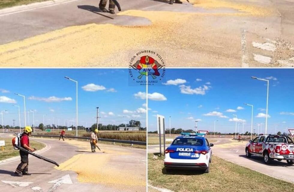 Derrame de cereal sobre Av. Las Colonias