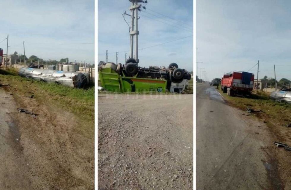 Tres personas heridas en un triple choque entre camiones