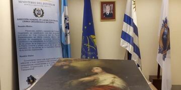 El millonario cuadro de Murillo fue encontrado en un control rutinario en una ruta uruguaya\u002E (Policía Uruguay)