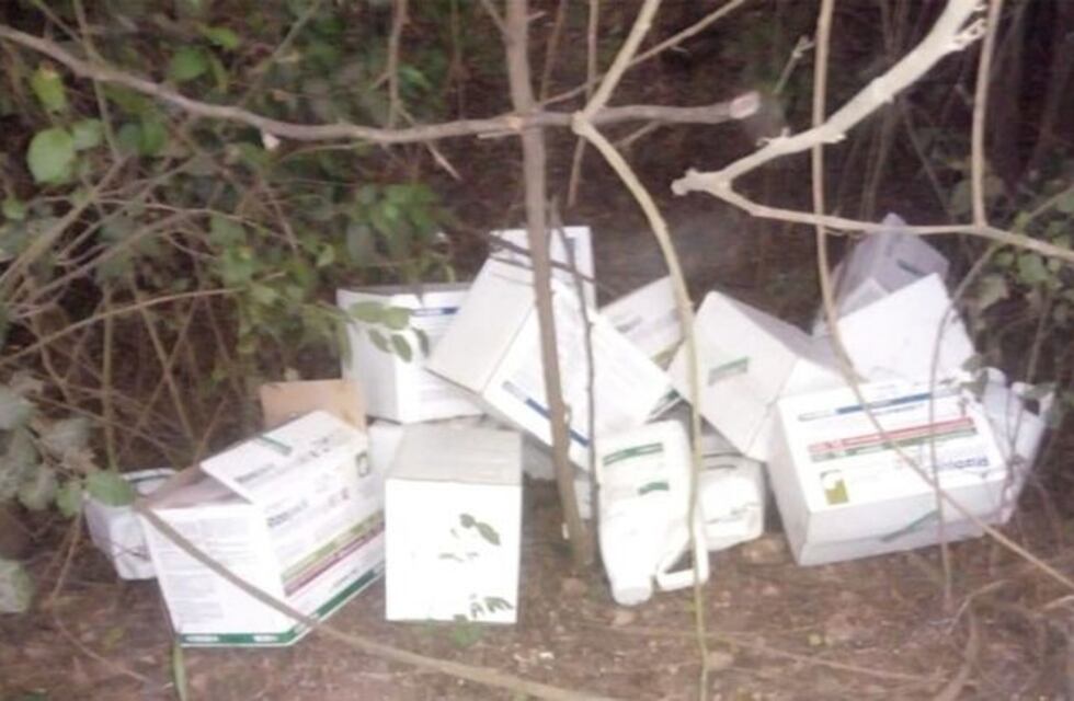 Robaron y luego ocultaron agroquímicos en el monte