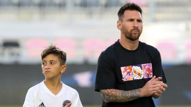 Thiago y Lionel Messi