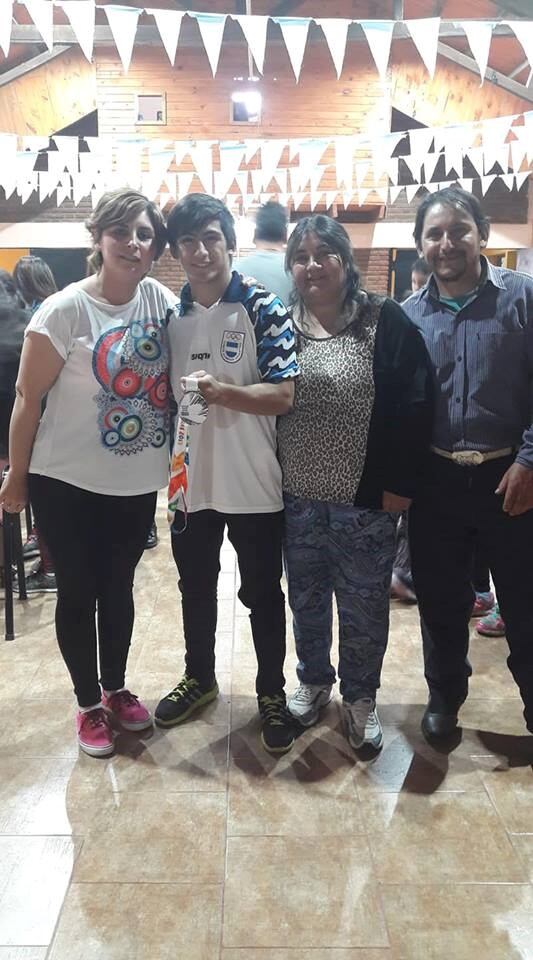 David junto a su familia.