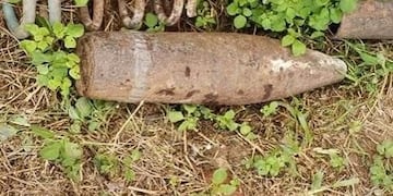 Proyectil encontrado en el fondo de una vivienda\u002E