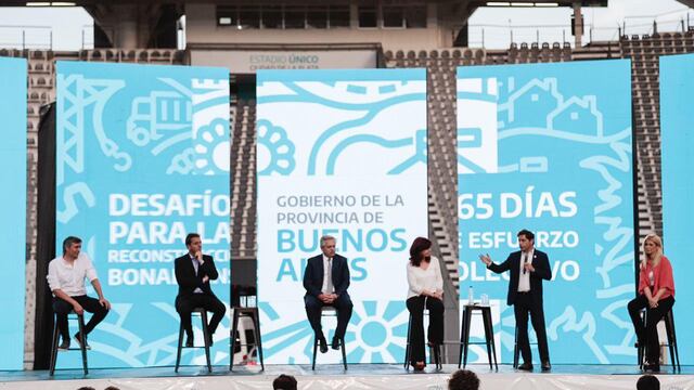 Un acto en La Plata fue la excusa para reunir a los principales cuadros del Frente de Todos. (Foto: Prensa CFK)