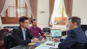 Leonardo Viotti, intendente; Juan Manuel Martínez Saliba, secretario de Prevención y Seguridad; Horacio Ciancio, secretario de Regiones, Municipios y Comunas.