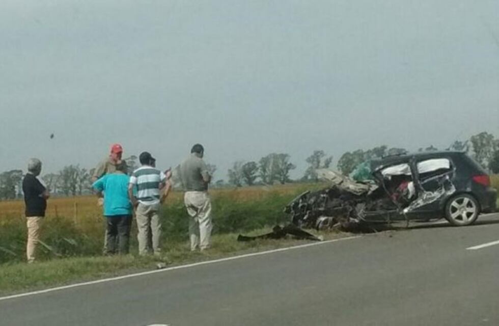 Triple choque en ruta nacional 35, hay un muerto