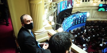 Martín Guzmán en el Senado\u002E (Foto: Federico López Claro)