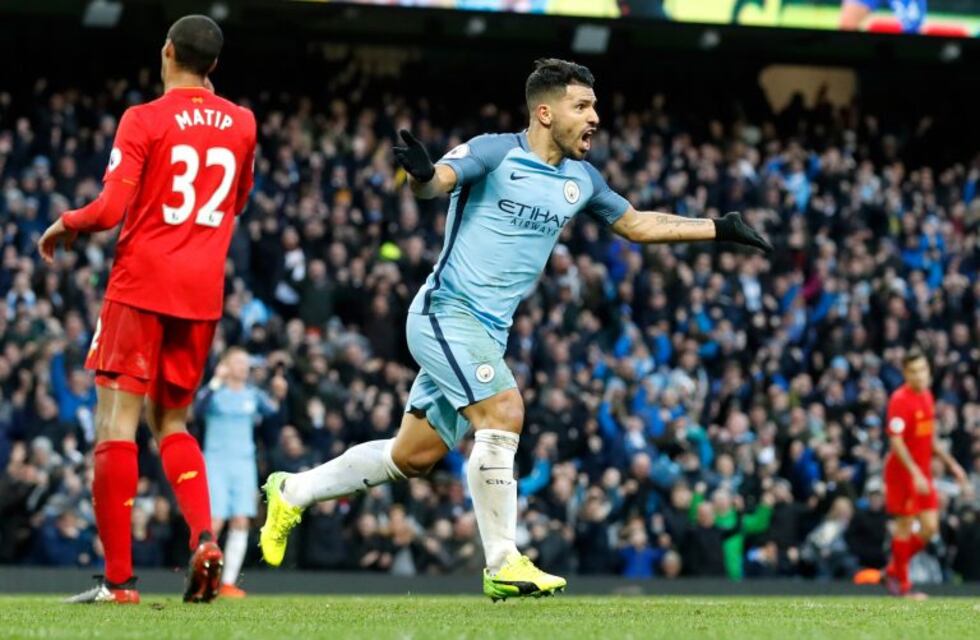 Sergio Agüero anotó en la igualdad del Manchester City por 1-1 con Liverpool