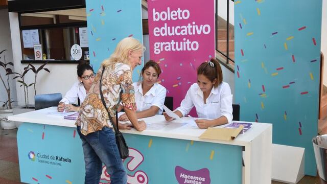 Se puede gestionar el Boleto Educativo todo el año (FOTO ARCHIVO - Prensa Municipalidad de Rafaela)