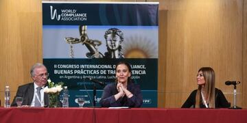 Gabriela Michetti, vicepresidenta de la Nación, durante el segundo Congreso Internacional de Compliance\u002E (Prensa de World Compliance Association)
