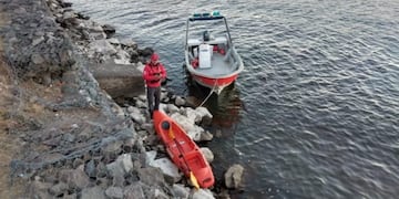 El kayak del joven que murió\u002E