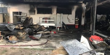 Incendio en el predio de Flamengo en Río de Janeiro (Globo)\u002E