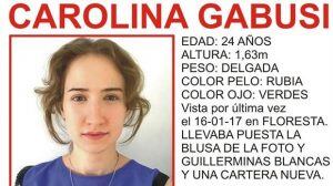 Con este afiche buscan a Carolina Gabusi.