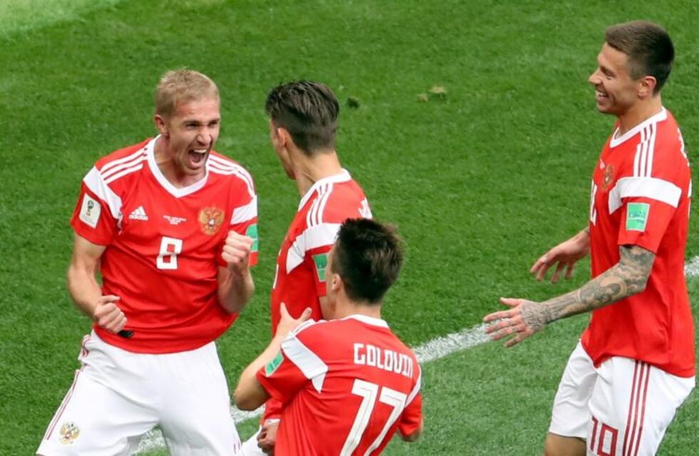 Rusia venció 5-0 a Arabia Saudita en el partido inaugural