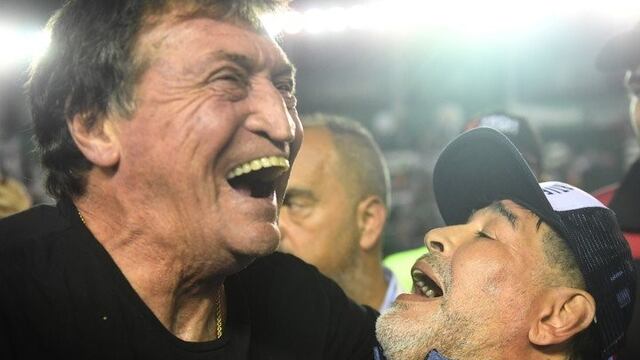 Maradona y Falcioni (Foto:Télam)