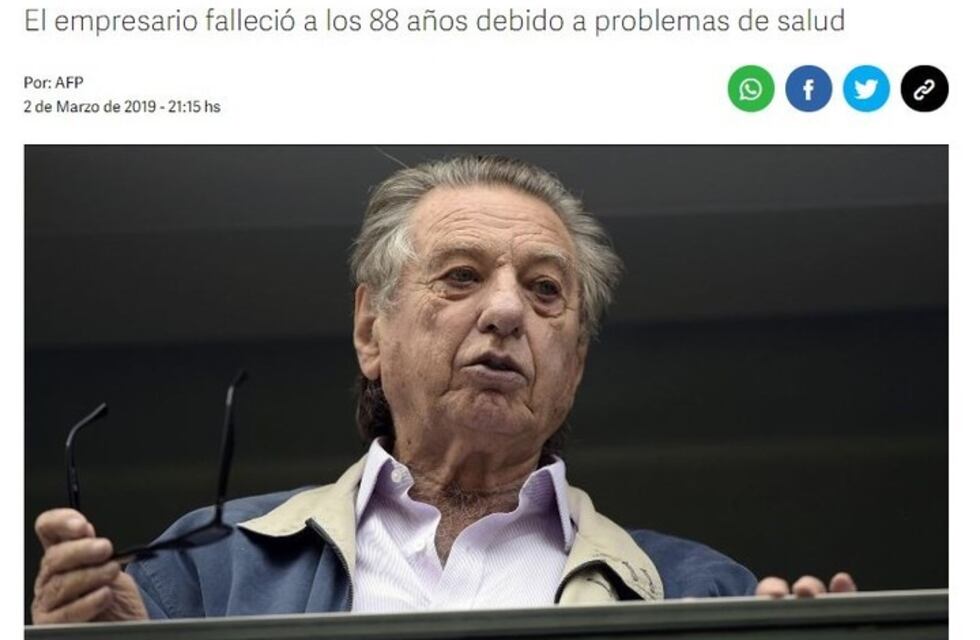 Las repercusiones en la prensa internacional por la muerte de Franco Macri