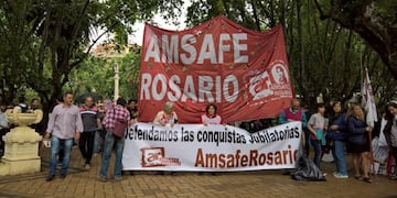 El gremio anunció una movilización en Santa Fe para el segundo día de la medida de fuerza\u002E (@beatrizpriotti)