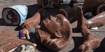 La escultura mide 9 metros de largo\u002E (Municipalidad de Rosario)