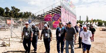 Miembros de Odesur inspeccionaron las instalaciones de La Florida antes del inicio de la competencia\u002E (@munirosario)