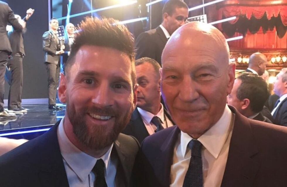 ¡Cumbre de mutantes! Patrick Stewart se fotografió con Lionel Messi