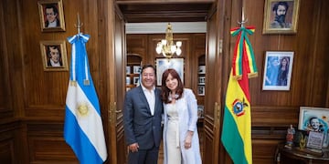 Cristina Kirchner junto a Luis Arce, presidente de Bolivia. Foto: Prensa CFK.