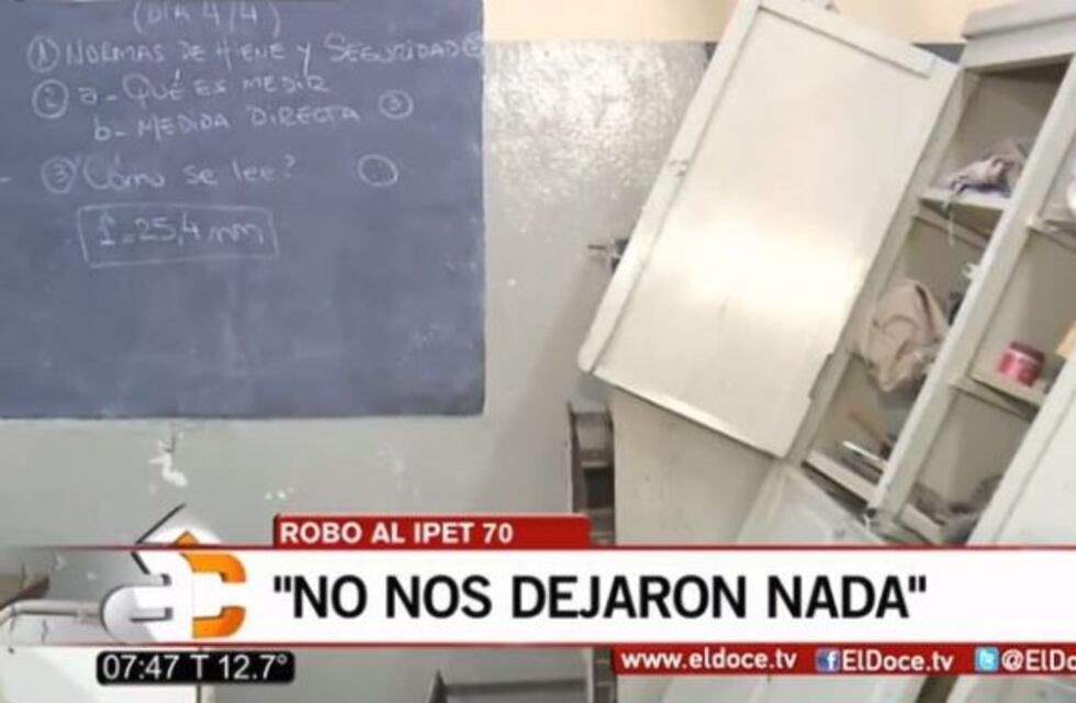 Desvalijaron al Ipet 70 y dejaron a los alumnos sin herramientas para trabajar