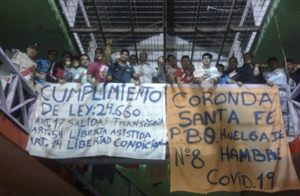 Detenidos de Coronda, Piñero y Rosario en huelga de hambre por el coronavirus