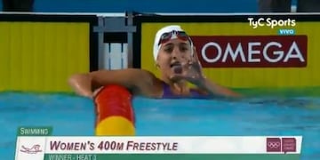 Delfina Pignatiello ganó la serie 3 de los 400 metros libres y se metió en la final olímpica\u002E