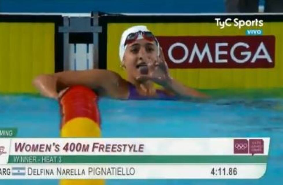 Delfina Pignatiello arrasó en los 400 metros libres y se metió en la final de esta tarde