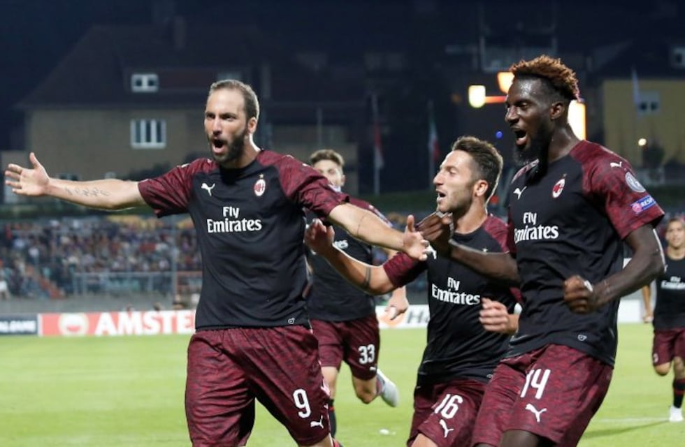 Gonzalo Higuaín le dio la victoria al Milan en la Europa League