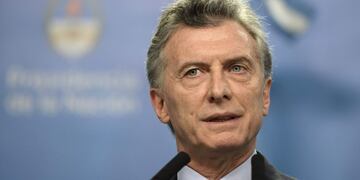 Argentina's President Mauricio Macri during a press conference after a working meeting at the Olivos presidential residence in Olivos, Buenos Aires on August 15, 2017\u002E\r\nPence arrived in Argentina for a 24-hour official visit in the framework of a Latin American tour\u002E / AFP PHOTO / JUAN MABROMATA buenos aires mauricio macri visita oficial del vicepresidente de estados unidos eeuu encuentro reunion con el presidente argentino conferencia de prensa en la quinta de olivos