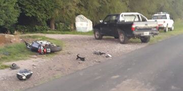 motociclista fallecido ruta E86, Sampacho