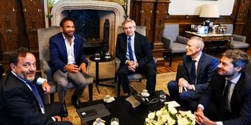 Reunión entre Alberto Fernández, Alí Albwardy y Matías Lammens