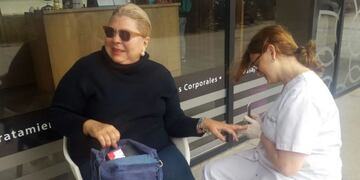 Carrió en un centro de estética