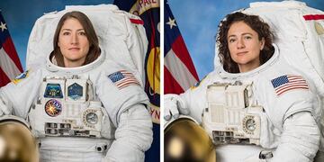 Las astronautas Christina Koch y Jessica Meir\u002E Crédito: EFE/EPA/NASA\u002E