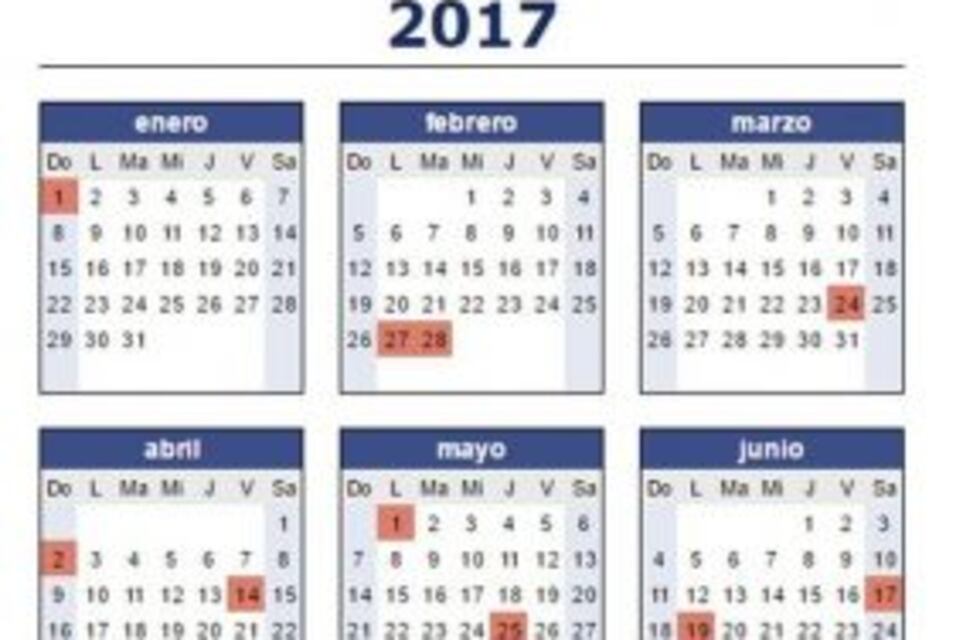 Así quedó el calendario de feriados 2017 tras los cambios