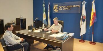 Sager se reunió con Francisco Martignago y Saúl Colman (Prensa Presidencia Cámara de Diputados)