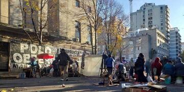 Décimo día de acampe del Polo Obrero frente a la Municipalidad de Mar del Plata