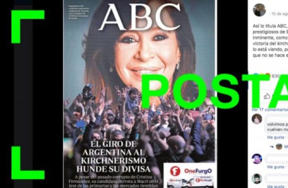 Es verdadera la tapa del diario español ABC que tituló: El giro de Argentina al kirchnerismo hunde su divisa