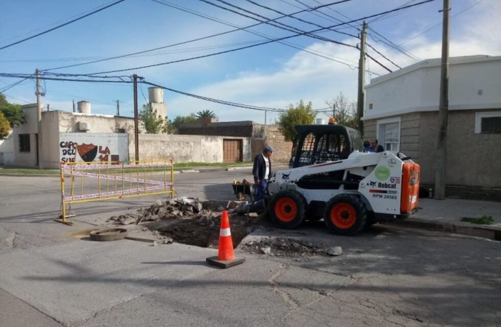 El personal municipal de Punta Alta realizó reparaciones en calles de hormigón