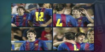 Barcelona publicu00f3 el primer gol de Messi con la camiseta blaugrana.