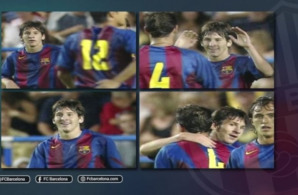 Inédito: mirá el primer gol de Messi con la camiseta del Barcelona