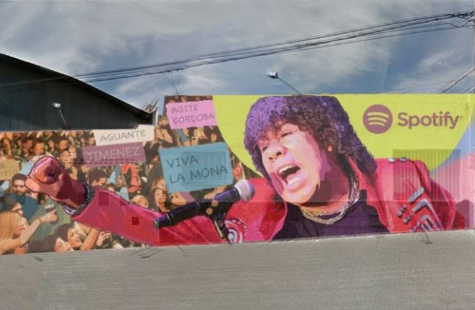 En fotos, el homenaje de Spotify a La Mona con un muralazo en el Sargento Cabral