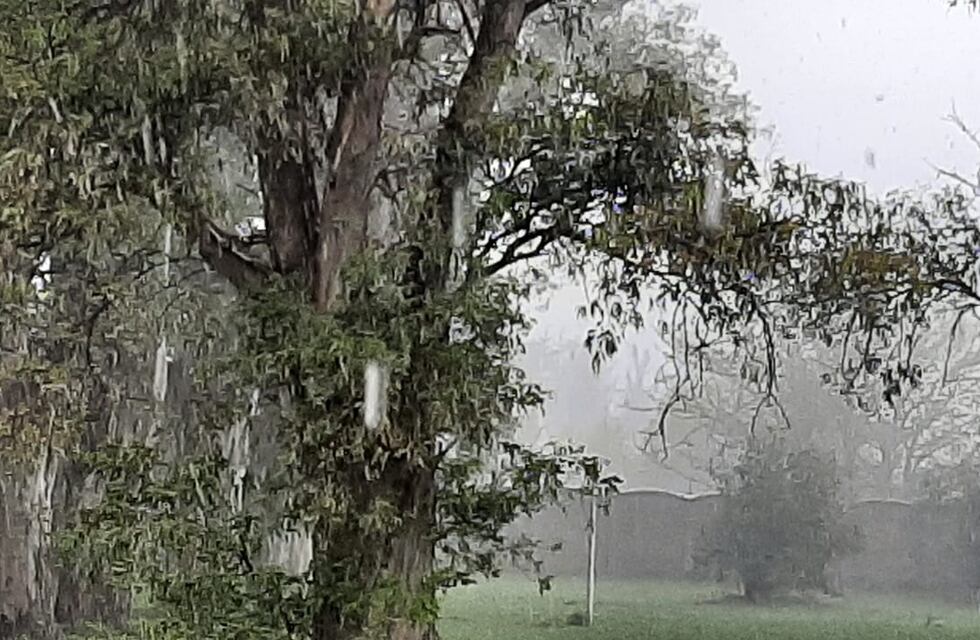 Lluvia y un leve granizo sobre la ciudad de Pérez