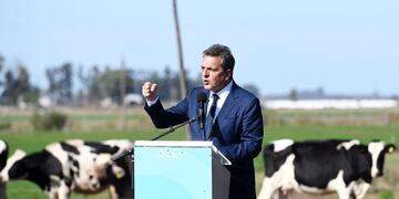 Sergio Massa estuvo en un acto con productores en Navarro, provincia de Buenos Aires. Foto: Twitter Sergio Massa.