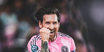 Lionel Messi festeja la clasificación de Inter Miami ante Los Angeles Galaxy en la ConcaChampions. (Prensa Inter Miami)