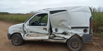 Accidente en camino rural en El Fuertecito