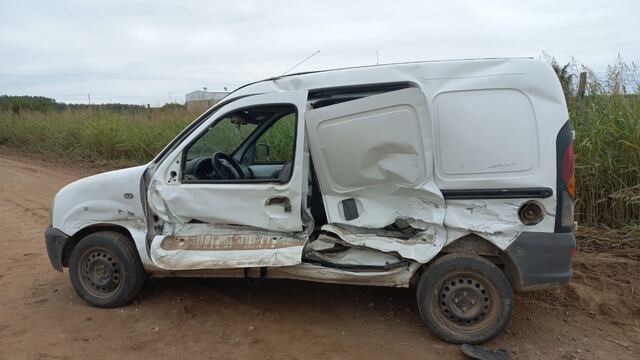 Accidente en camino rural en El Fuertecito